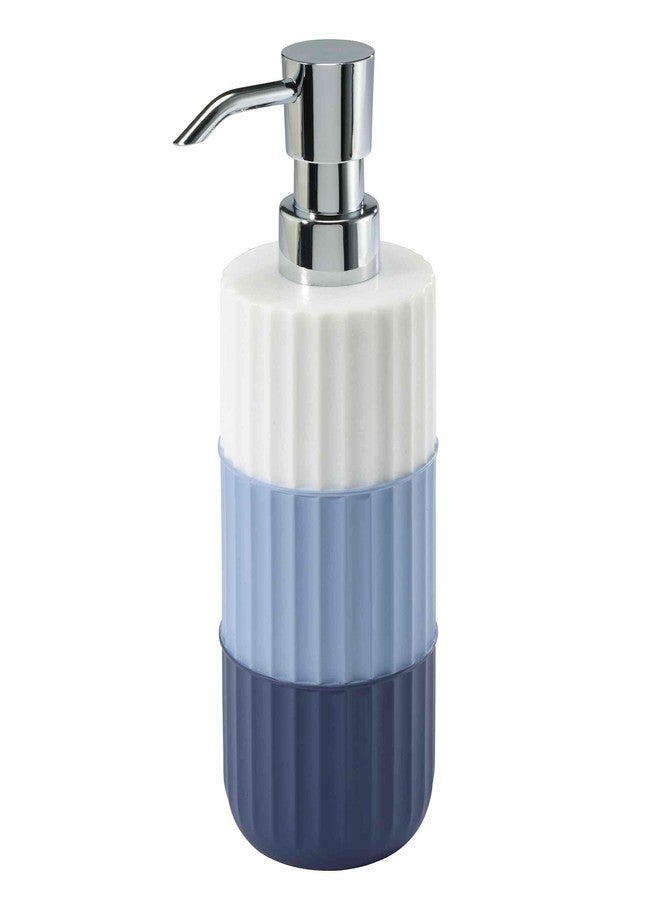 Izod - Bathroom Set, 2pc Countertop Accessories, Striped Resin Toothbrush Holder & Lotion Pump, Dorm Room Essentials (Clubhouse Collection, Blue) - Image 2