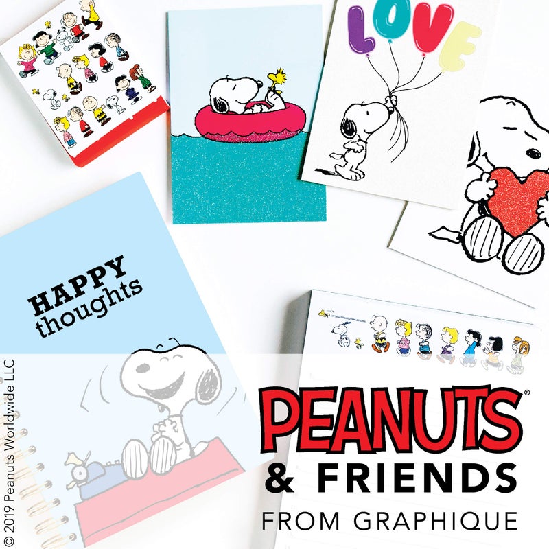 Graphique Peanuts Gang Boxed Notecards, 16 Peanuts Friends CardsEmbellished With Glitter, with Matching Envelopes and Storage Box, 3.25" x 4.75" - Image 2