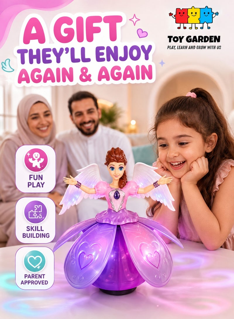 حديقة الألعاب لعبة دمية الأميرة الراقصة الموسيقية - لعبة الملكة الراقصة الكهربائية للفتيات والأطفال الصغار - هدية مبتكرة سعيدة للأطفال - Image 5