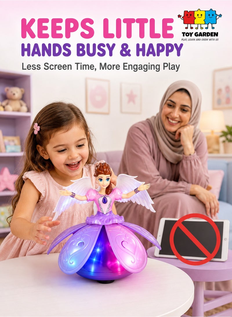 حديقة الألعاب لعبة دمية الأميرة الراقصة الموسيقية - لعبة الملكة الراقصة الكهربائية للفتيات والأطفال الصغار - هدية مبتكرة سعيدة للأطفال - Image 3