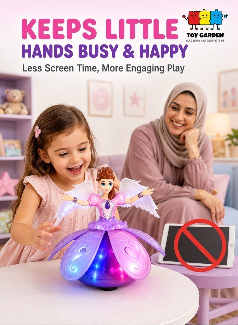 حديقة الألعاب لعبة دمية الأميرة الراقصة الموسيقية - لعبة الملكة الراقصة الكهربائية للفتيات والأطفال الصغار - هدية مبتكرة سعيدة للأطفال - Image 4