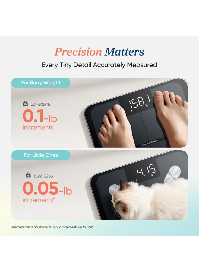 Etekcity Smart Scale For Body Weight And Fat, Digital Bathroom Scale Accurate To 0.05lb/0.02kg Weighing Machine For People's Muscle BMI, Bluetooth Electronic Body Composition Monitor - Image 2