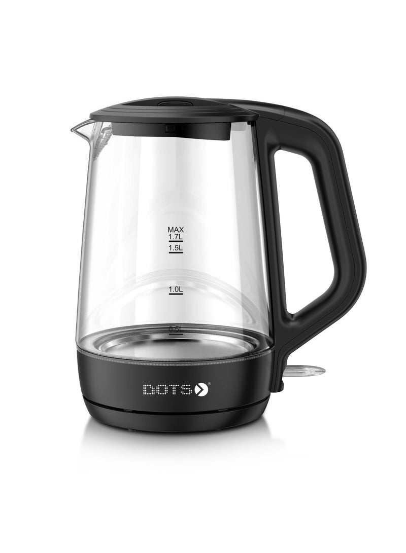 DOTS Glass Electric Kettle 2200W, 1.7L Capacity, Light Indicator & Boil-Dry Protection - Image 3