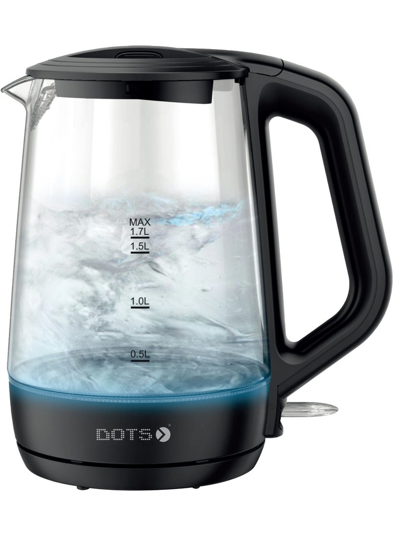 DOTS Glass Electric Kettle 2200W, 1.7L Capacity, Light Indicator & Boil-Dry Protection - Image 4