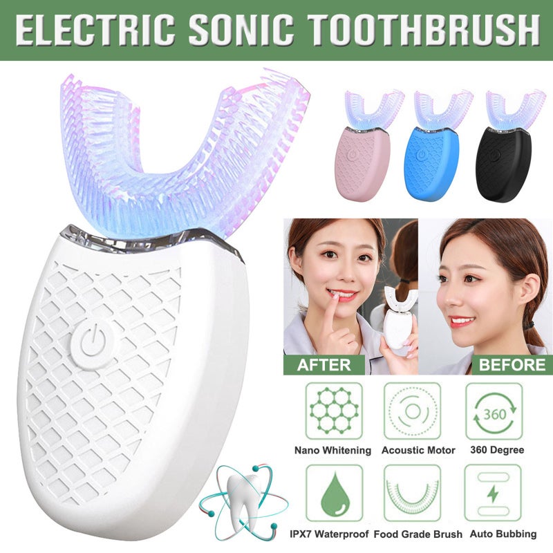 Automatic Electric Toothbrush 360 Degrees Blue Light Intelligent Electric Brush U-Shape Toothbrushs USB Charging Teeth Whitening - Image 5