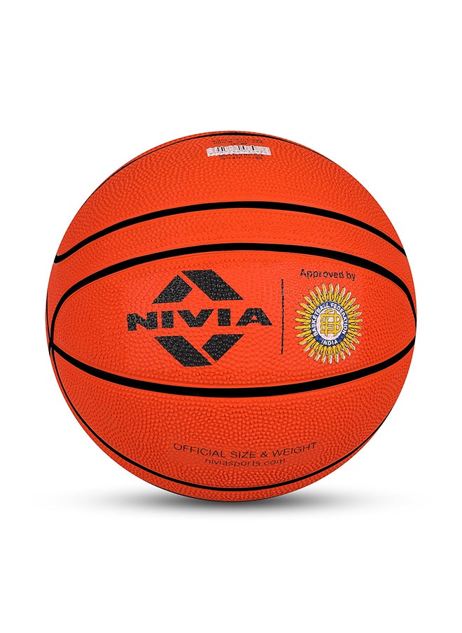 Nivia True Orange Rubber Basketball Size-6  - Image 5