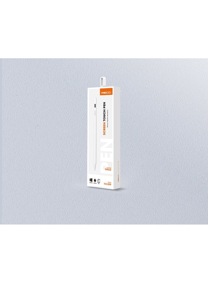 ريتشي قلم لمس ريتشي RCS-S09 شامل التوافق للجوال والتابلت، شحن تايب سي، دقة عالية (أبيض) - Image 3