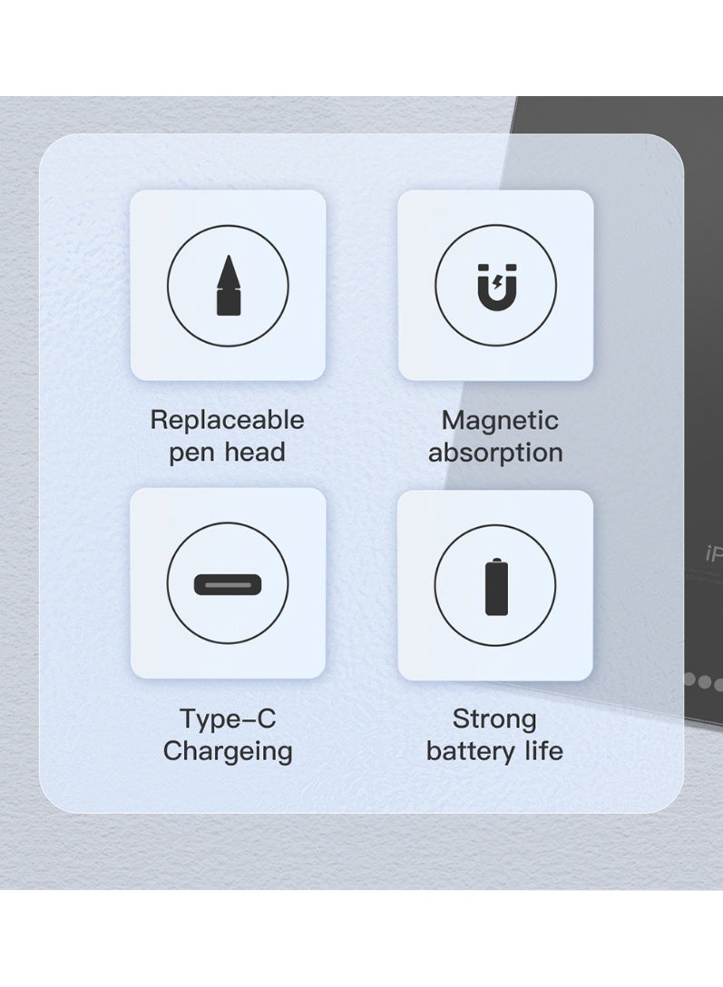 ريتشي قلم لمس ريتشي RCS-S09 شامل التوافق للجوال والتابلت، شحن تايب سي، دقة عالية (أبيض) - Image 4