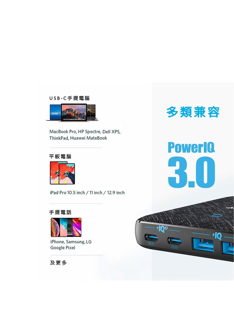 شاحن أنكر باور بورت أتوم lll 63 واط 2C/2A PD أسود  - Image 4