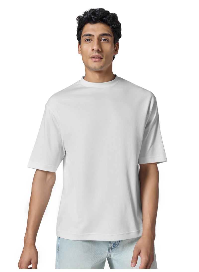 اكس واي اكس اكس تيشيرت XYXX Drift للرجال بمقاس كبير | قطن ممشط ١٠٠٪ | تيشيرت سادة بياقة دائرية وأكتاف منسدلة وأكمام نصفية - Image 1