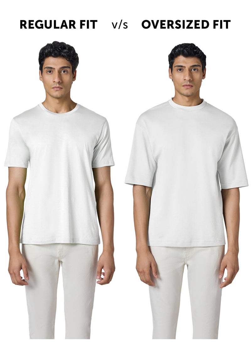 اكس واي اكس اكس تيشيرت XYXX Drift للرجال بمقاس كبير | قطن ممشط ١٠٠٪ | تيشيرت سادة بياقة دائرية وأكتاف منسدلة وأكمام نصفية - Image 3