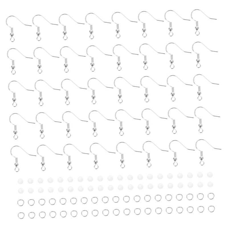Silver Plated Earring Hooks DIY Craft Supplies Handmade Jewelry Accessories - Image 2