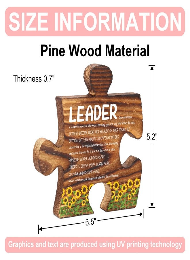 FTONENI Leader Wood Puzzle Desk Decor Sign - FSE386 - Image 2