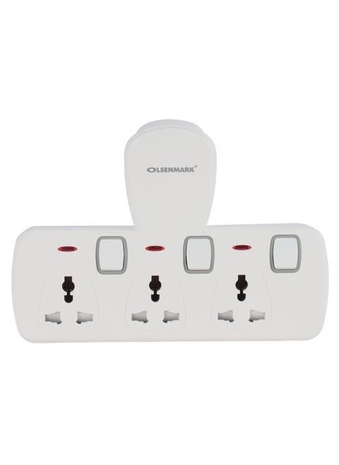 Multi Plug Power Extension Adapter 3 Way Universal Wall 3 Pin Socket For Home, Office And Kitchen