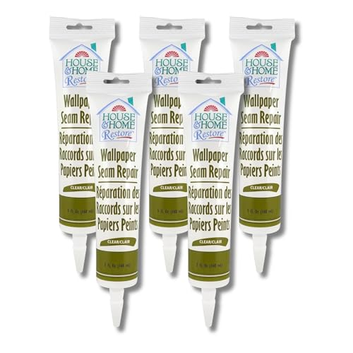 Red Devil 0878 Wallpaper Adhesive, House & Home Restore Premium Wall Paper Seam Repair Glue/Paste, Pack of 5, 5 oz. - Image 1