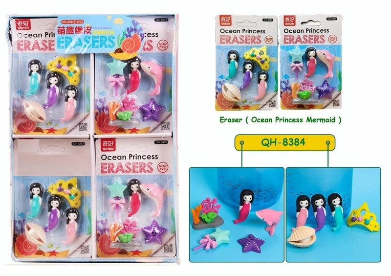 TEMSON TEMSON Stylish Stationary Kit - Mechnical Pencil - 1 Pc + Cartoon Theme Sharpener - 1 Pc + Ocean Princess Shaped Eraser Set For kids (Pack Of 3 ; Random Colour) - Image 3