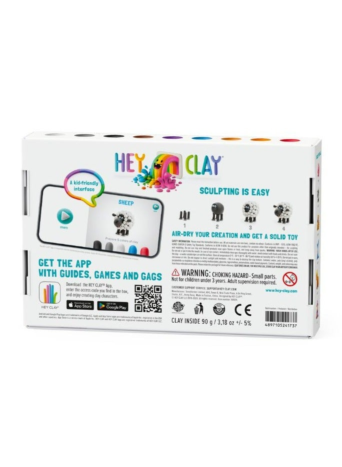 HEY CLAY DIY Animals: Cow, Doggie, Sheep Plastic Creative Modelling Air-Dry Clay For Kids 6 Cans - Image 3