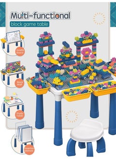 HQ-GAMING 6 in 1 Building Blocks Table Kids Table Chair Set Multi-Functional Kids Activity Table with 4 Storage Box and 600 Blocks Educational Block Table Kids Learning Play Table Toys for Girls Boys Toddler  - Image 3