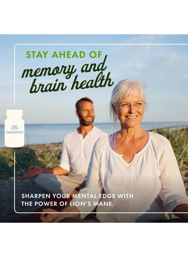 Swanson Premium Swanson Full Spectrum Lion's Mane Mushroom (SW1096, 500 Mg) - 60 Caps - Image 2