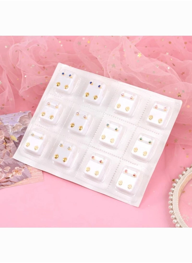 GoodBuy - Set of three sterelized medical small earings piercing for girls and babies - Image 1