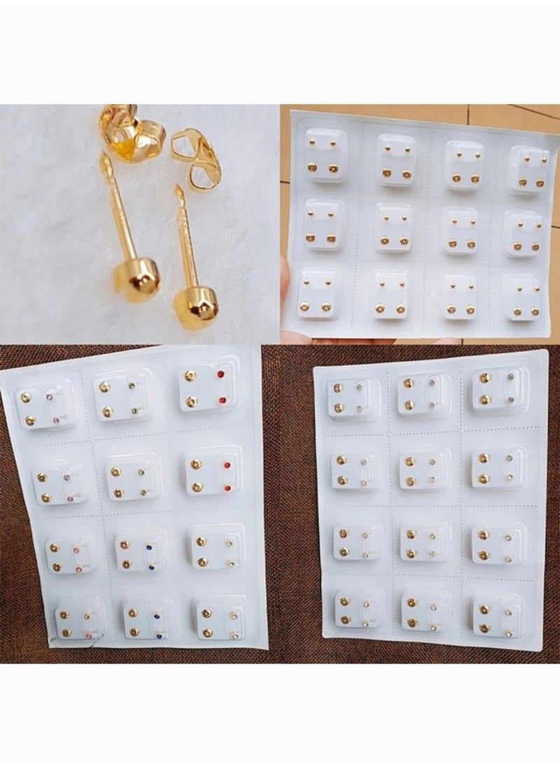 GoodBuy - Set of three sterelized medical small earings piercing for girls and babies - Image 1