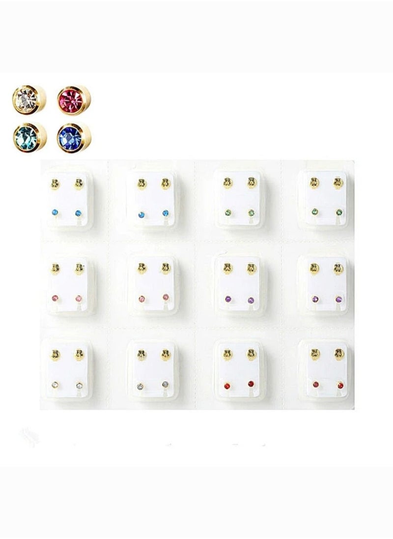 GoodBuy - Set of three sterelized medical small earings piercing for girls and babies - Image 1
