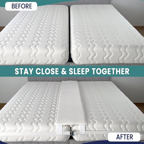 EPHEDORA 10" Extra Wide Bed Bridge Twin to King Converter Kit - Split King Gap Filler for Adjustable Bed - Mattress Connector & Gap Filler for Bed - Heavy Duty Metal Buckle Strap - 25D Memory Foam - Image 3
