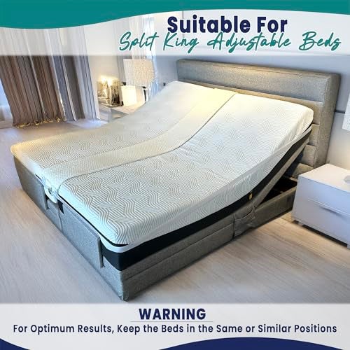 EPHEDORA 10" Extra Wide Bed Bridge Twin to King Converter Kit - Split King Gap Filler for Adjustable Bed - Mattress Connector & Gap Filler for Bed - Heavy Duty Metal Buckle Strap - 25D Memory Foam - Image 5