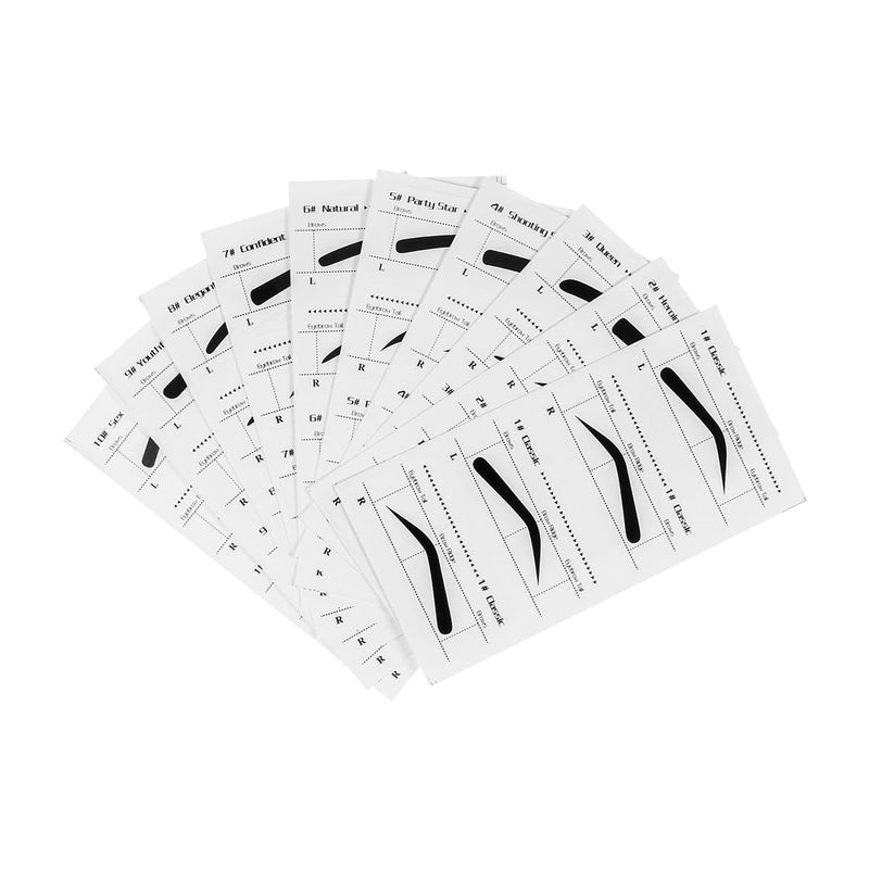 10Pcs Eye Brow Stencil Eyebrow Stencils Adhesive Eye Brow Shaping Stickers Makeup Beauty Tools for DIY Grooming