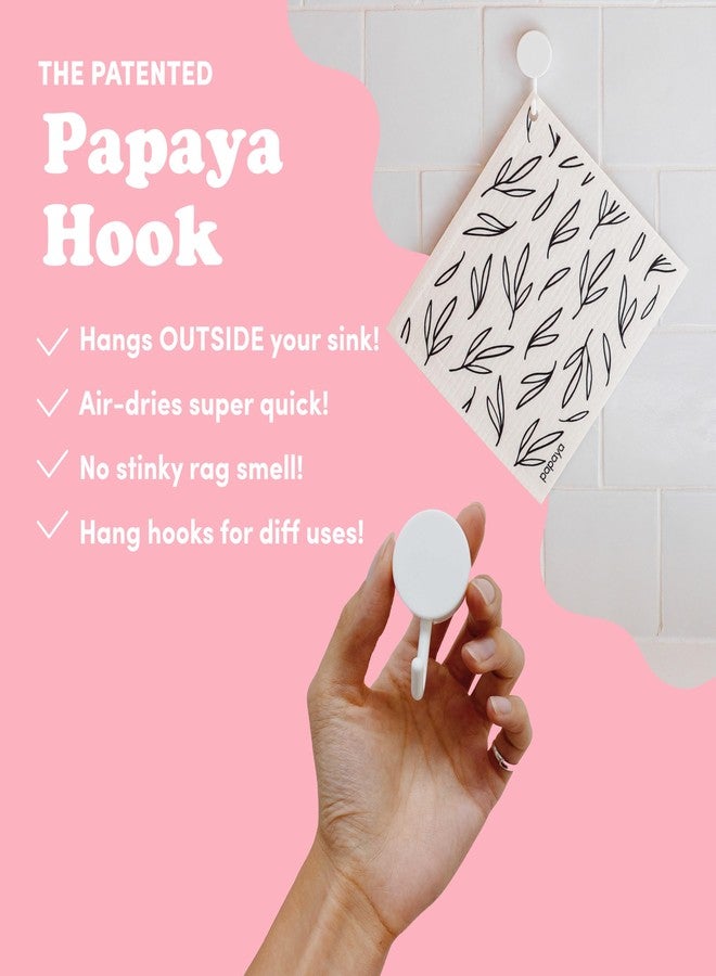 Papaya Reusable Paper Towels 2-Pack - 2 Sheets + 1 Hooks, Quick Drying, No Odor, 1 Sheet Replaces 17 Rolls, Washable Kitchen Cloth, Sustainable Dish Sponge, Eco Friendly Gift - Image 5