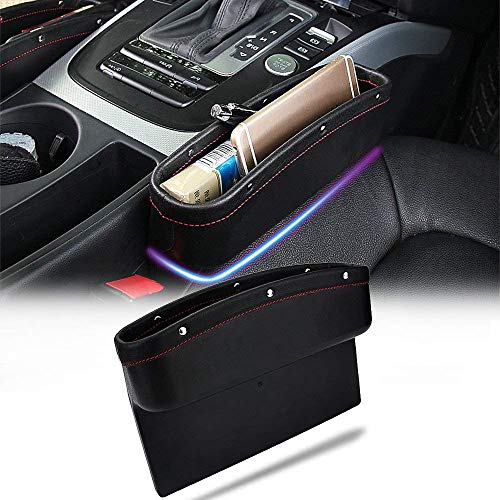 KolorFish Car Seat Pockets Console Gap Side Pocket Car Seat Catcher Organiser Seat Gap Filler Organiser Wallet Mobile Coin Key Credit Card - 1 Unit (Black) - Image 3