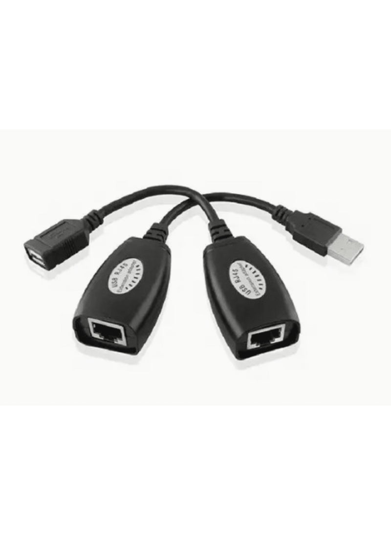 Generic محول كابل شبكة USB مطور إلى RJ45 CAT5 CAT6 ذكر إلى أنثى موصل LAN إيثرنت تمديد مكرر بعيد المسافة لتوصيل الطابعة فأرة الكمبيوتر ولوحة مفاتيح الكمبيوتر المحمول وملحقات الكمبيوتر المحمول  - Image 2