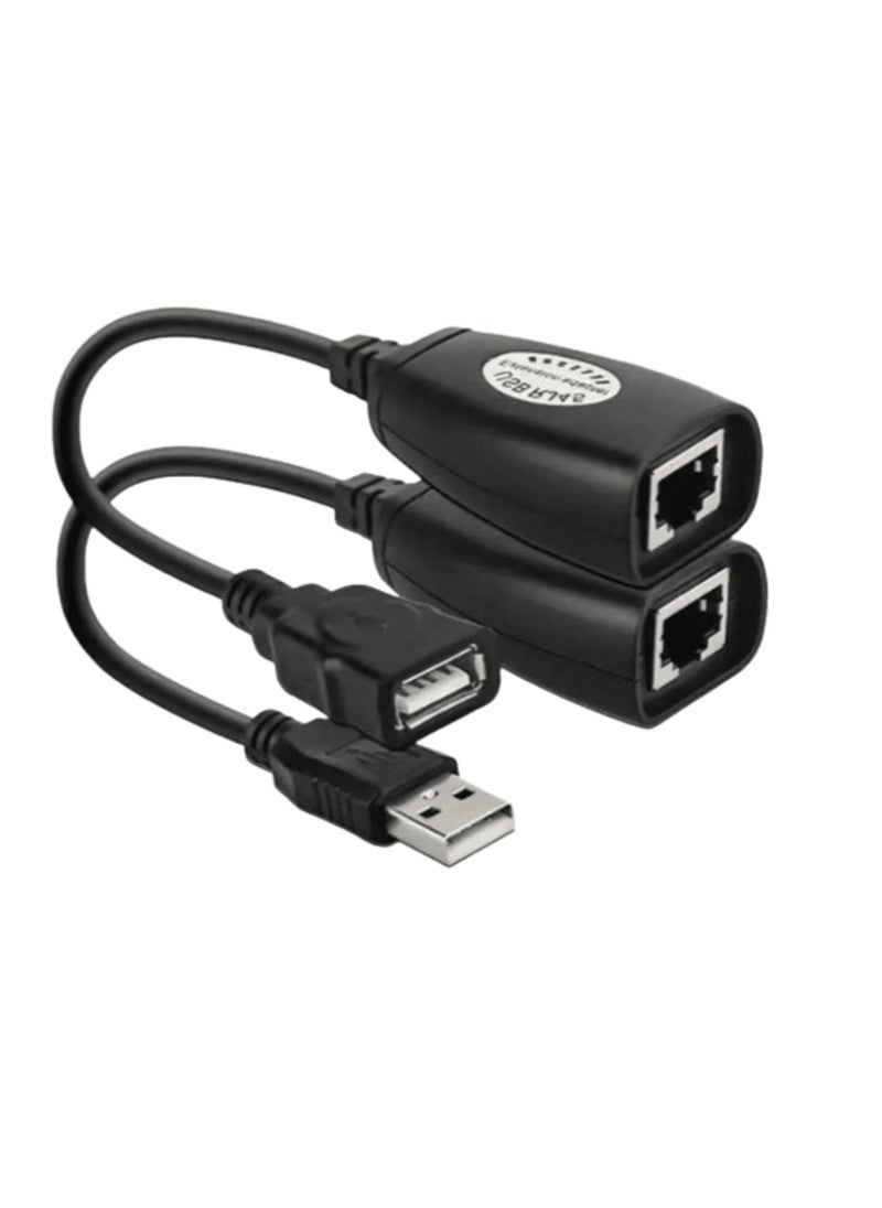 Generic محول كابل شبكة USB مطور إلى RJ45 CAT5 CAT6 ذكر إلى أنثى موصل LAN إيثرنت تمديد مكرر بعيد المسافة لتوصيل الطابعة فأرة الكمبيوتر ولوحة مفاتيح الكمبيوتر المحمول وملحقات الكمبيوتر المحمول  - Image 4