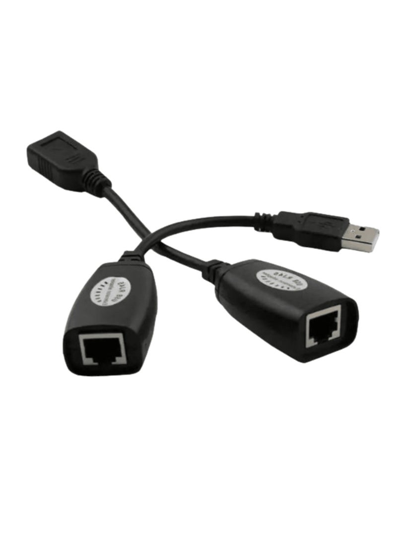 Generic محول كابل شبكة USB مطور إلى RJ45 CAT5 CAT6 ذكر إلى أنثى موصل LAN إيثرنت تمديد مكرر بعيد المسافة لتوصيل الطابعة فأرة الكمبيوتر ولوحة مفاتيح الكمبيوتر المحمول وملحقات الكمبيوتر المحمول  - Image 3
