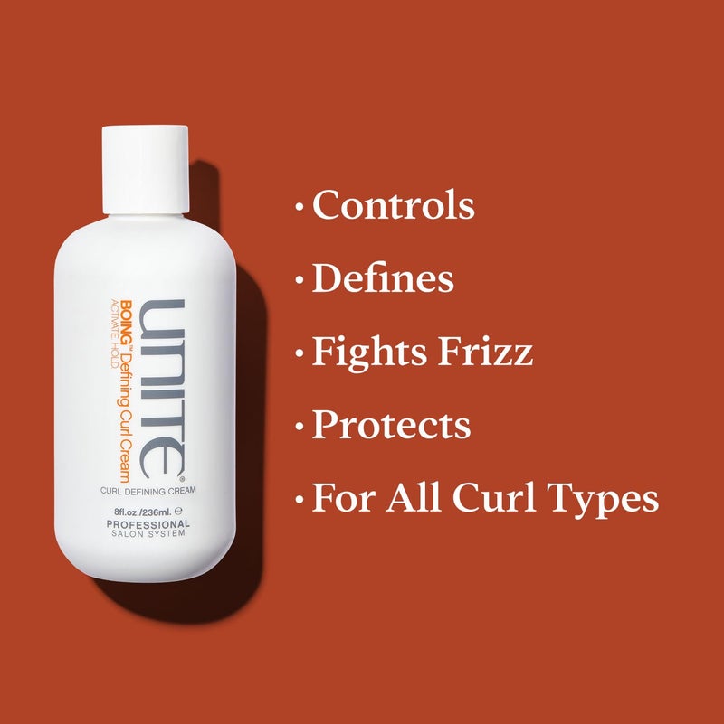 UNITE Hair - BOING Defining Curl Cream - Moisturizing Cream to Define, Control, and Hold Curls - Frizz-Free, UV and Heat Protection, Paraben-Free, 8 Fl Oz - Image 3
