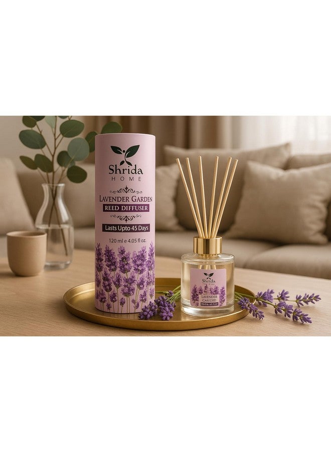 Shrida Lavender Reed Diffuser Combo with Extra 120ml Refill | Relaxing Long-Lasting Aroma for Home Office Bedroom & Bathroom | Natural Toxin-Free Room Freshener | Includes 12 Reed Sticks Gift Ready - Image 2