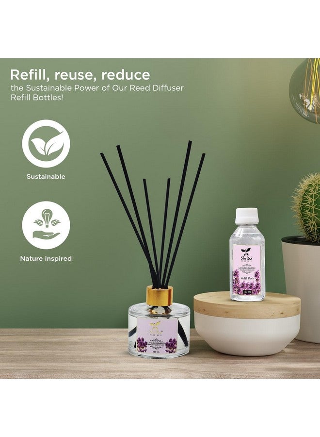 Shrida Lavender Reed Diffuser Combo with Extra 120ml Refill | Relaxing Long-Lasting Aroma for Home Office Bedroom & Bathroom | Natural Toxin-Free Room Freshener | Includes 12 Reed Sticks Gift Ready - Image 3