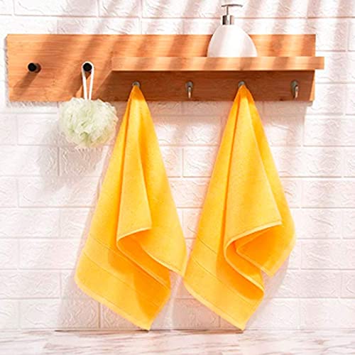 Lchkrep Bathroom Hand Towels (14x30 inch), Home Soft Cotton Super Soft Highly Absorbent Hand Towel for Bath, Hand, Face, Gym and Spa,(Yellow 2 Pack) - Image 5