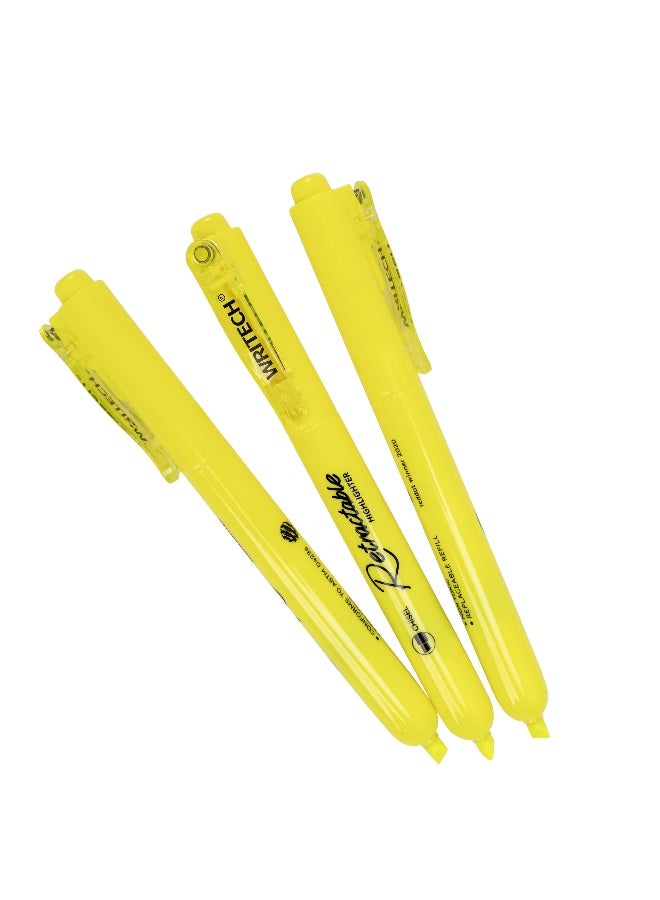 Writech highlighter Neon Yellow 3pcs
