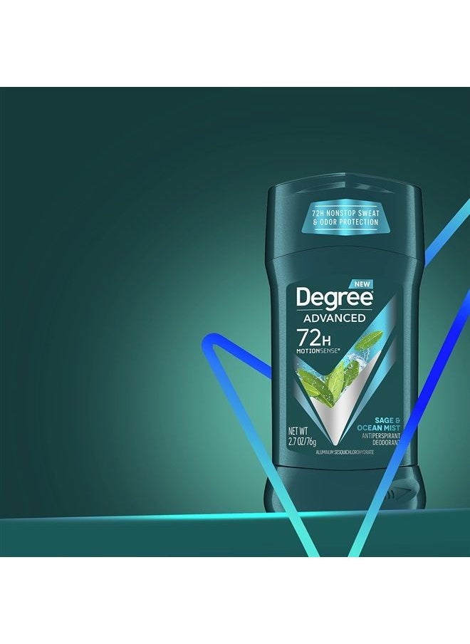 Degree Men Advanced Antiperspirant Deodorant 72-Hour Sweat and Odor Protection Sage and Ocean Mist Deodorant for Men with Motionsense Technology 2.7 oz 4 Count  - Image 2