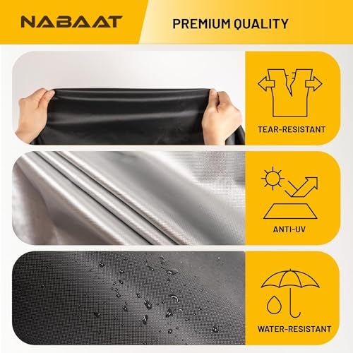 NABAAT Nylon Universal Bicycle Cover For 2 Or 3 Cycles Waterproof Outdoor Rain/ Sun/ Snow/ Corrosion Protection(Black) - Image 3