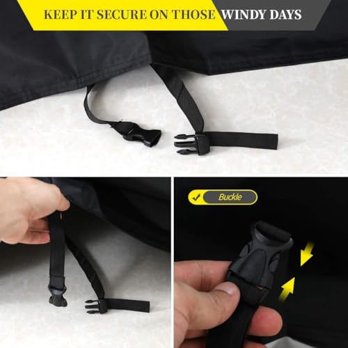 NABAAT Nylon Universal Bicycle Cover For 2 Or 3 Cycles Waterproof Outdoor Rain/ Sun/ Snow/ Corrosion Protection(Black) - Image 4