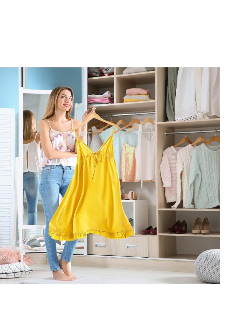 Wooden Hangers with Clips 10 Pack Premium Wooden Coat Hangers for Closet Durable Natural Wooden Pants Hangers with Clips Heavy Duty Hangers for Pants,Suits,Skirts,Jeans,Shirts,Shorts - Image 2