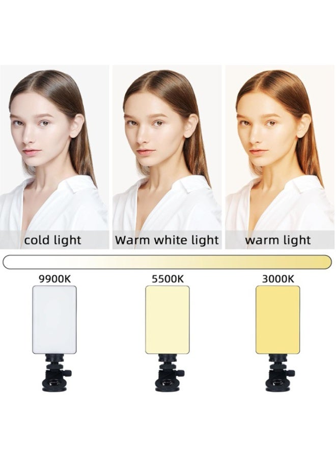 المحمولة LED ضوء سيلفي للهاتف مؤتمر الفيديو مع مقطع وكاميرا محول ثلاثية في الهواء الطلق قابل لإعادة الشحن 2200mAh 3 أوضاع الكاميرا صورة ماكياج الصورة الحية فيلوغ التصوير الفوتوغرافي ملء ضوء للنساء - Image 5