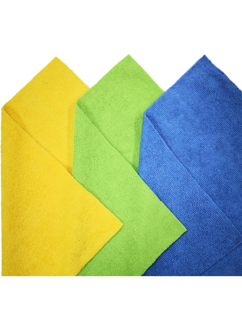 Polyte POLYTE Microfiber Cleaning Cloth Ultrasonic Cut Edgeless, 14 x 14 in (36 Pack, Blue,Green,Yellow) - Image 3