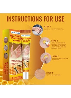 SOL LORA Bee venom psoriasis cream-Long Lasting Relieve Psorlasis Inhibit Fungal Infaction ,Natural Herbal Antibacterial Cream,for Body Itching 20G  - Image 3