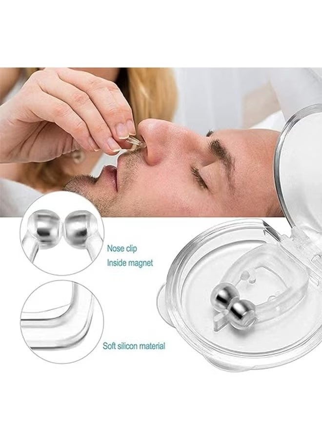 Anti Snoring Devices 4 Pcs, Silicone Magnetic Anti Snoring Nose Clip Help Breathe Right, Mute Aids, Stop Snoring, Soft and Comfortable for Man Women Adults - Image 4