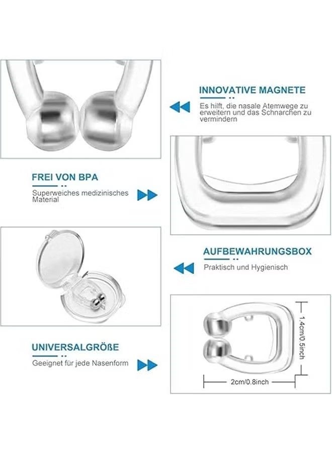 Anti Snoring Devices 4 Pcs, Silicone Magnetic Anti Snoring Nose Clip Help Breathe Right, Mute Aids, Stop Snoring, Soft and Comfortable for Man Women Adults - Image 2