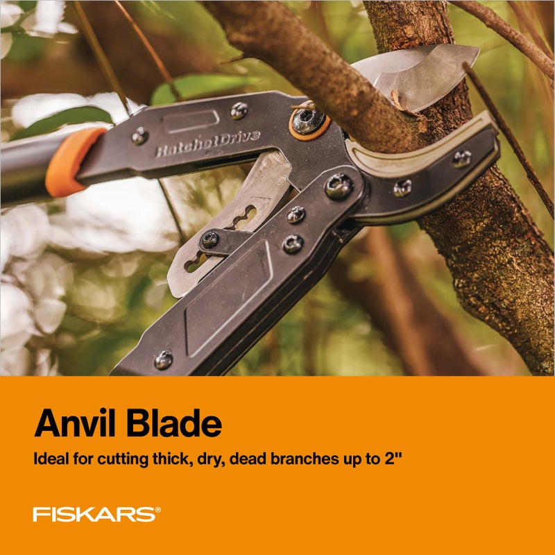 Fiskars Ratchet Drive Anvil Lopper 32 Inch Heavy Duty Tree Trimmer, 2 inch Cut Capacity, Riveted Handles for Easy Squeeze Cutting Power - Image 4