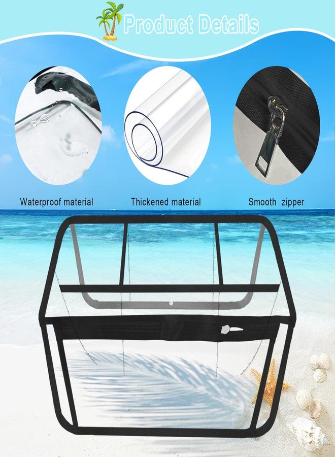 Lckaey Clear rubber beach bag organizer for Bogg bag Accessories Large organizer insert Borg Bag Divider Pouch Y014Black-L - Image 4